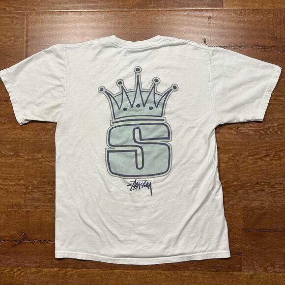 Stussy Other - Vintage Stussy Crown T Shirt Mens M White Big S King Retro VTG Streetwear City